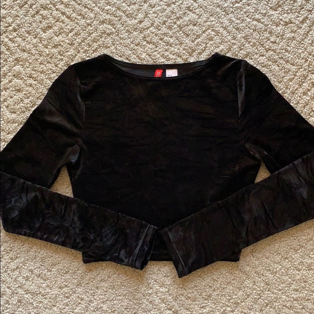 XS H&M Crushed Velvet Crop Top